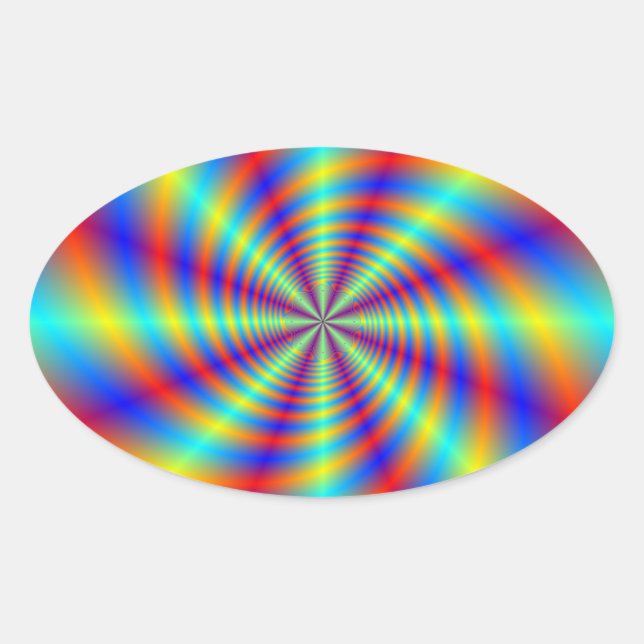 Psychedelic Whirl  Oval Sticker (Front)