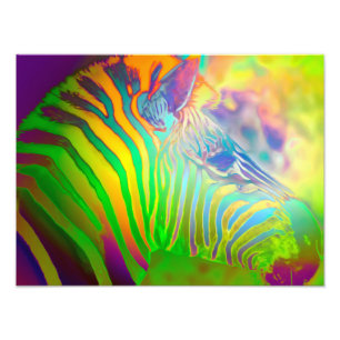 Psychedelic Wild Life Zebra Photo Print