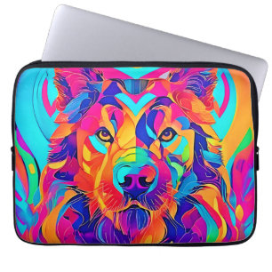 Psychedelic Wolf Majesty Laptop Sleeve
