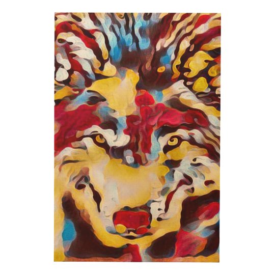 Psychedelic Wolf Shaman Abstract Art