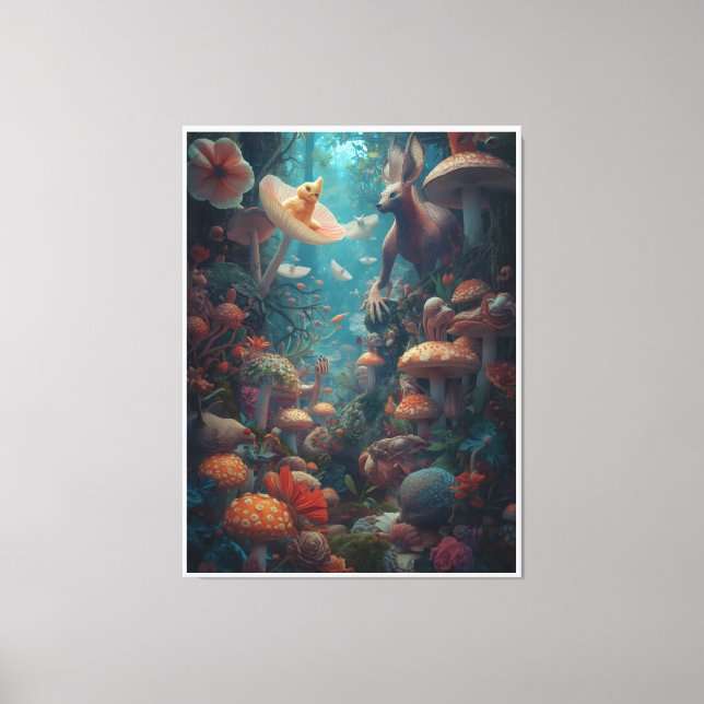 Psychedelic woodland canvas print (Front)
