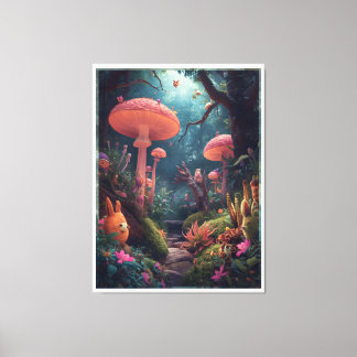 psychedelic woodland canvas print