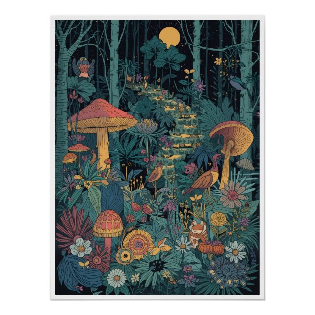 Psychedelic woodland poster (Front)