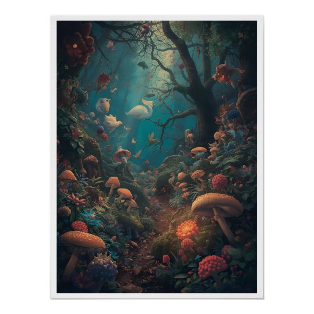 Psychedelic woodland poster (Devant)