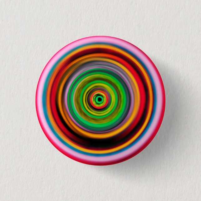 Psychedelic Wormhole 1 Inch Round Button (Front)