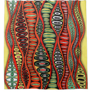 Psychedelic Zentangle Eyes Shower Curtain - Vibran