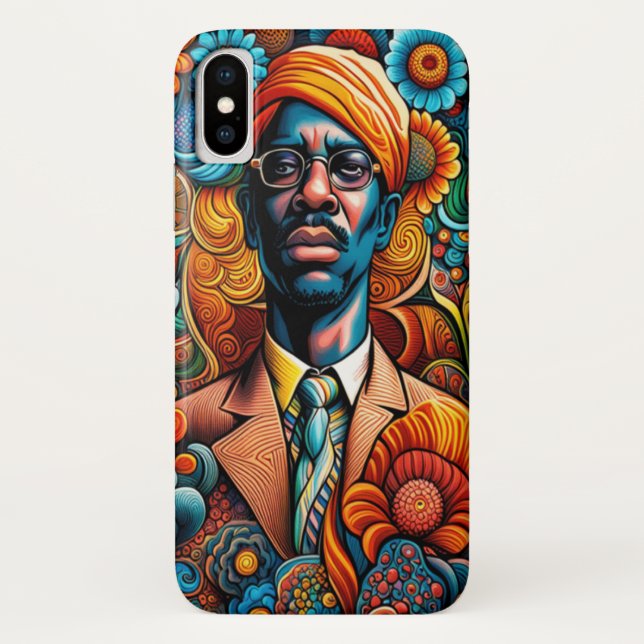 Psychedelica Abstract African American Man Case-Mate iPhone Case (Back)