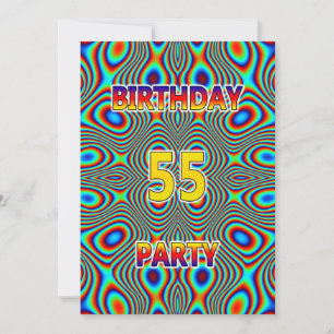 Psychédélique 55e fête d'anniversaire Invitation