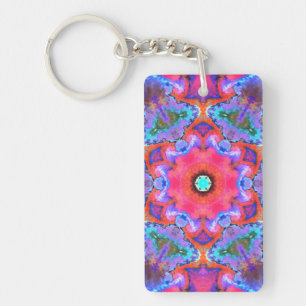 Psychédélique Hippie Fleur rose bleu et orange