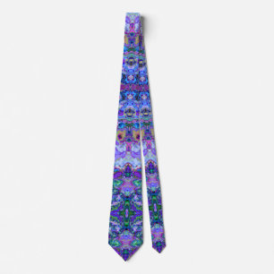 Psychédélique Marbré Cravate teint violet Turquois