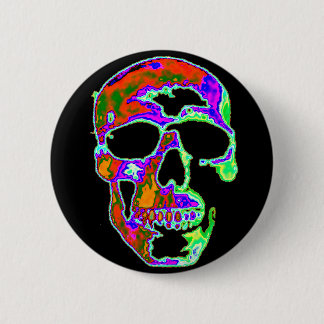Psychedellic Skull 2 Inch Round Button