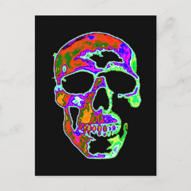 Psychedellic Skull Postcard (Front)