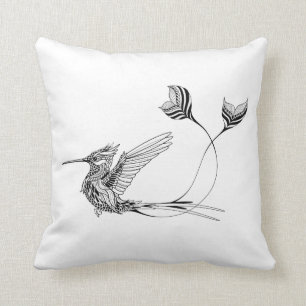 Psychedlic Bird Tattoo Throw Pillow