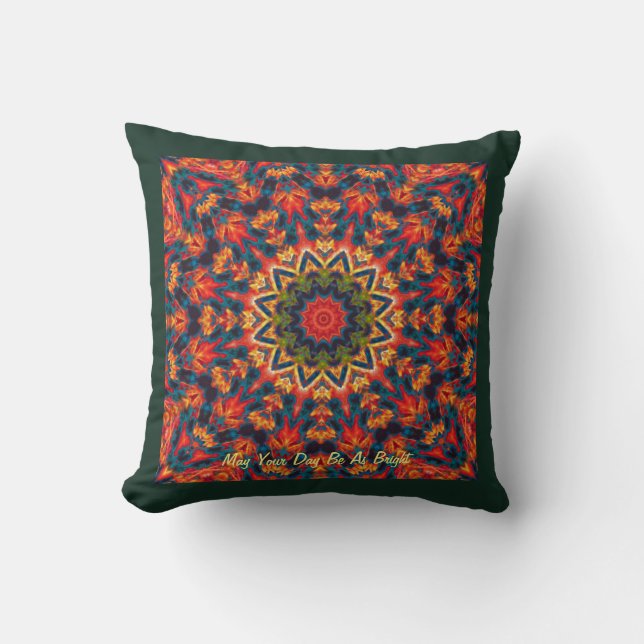 Psychedlic Flower Throw Pillow (Front)