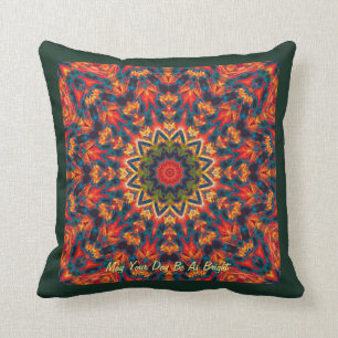 Psychedlic Flower Throw Pillow