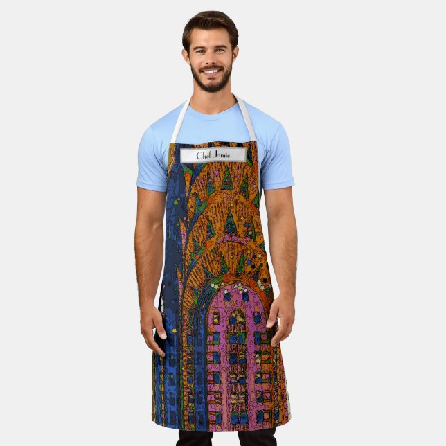 Psychedlic NYC: Chrysler Building Top Closeup #1 Apron (Worn)