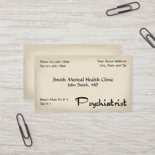 Psychiatre Carte de visite de la santé mentale