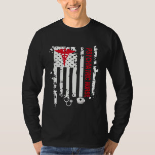 Psychiatric Nurse American Flag RN Mental Health P T-Shirt