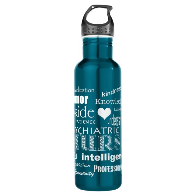 Psychiatric Nurse-Attributes/White-personalize 710 Ml Water Bottle (Front)