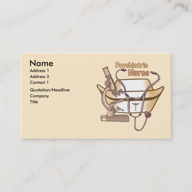Psychiatric Nurse  Business Card (Front)