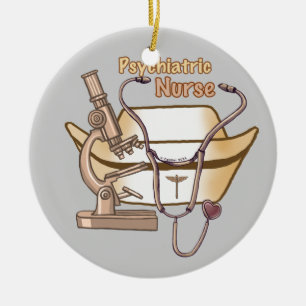Psychiatric Nurse Collage Ceramic Ornament