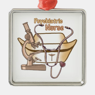 Psychiatric Nurse Collage Metal Ornament