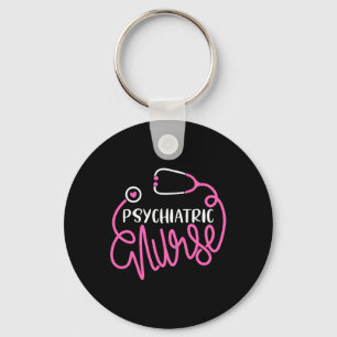 Psychiatric Nurse -cute Rn Mental Health Nursing P Keychain