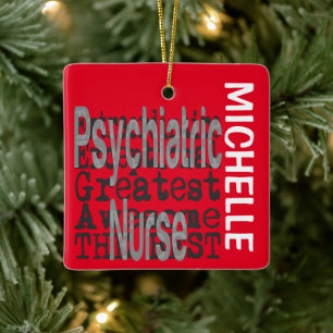 Psychiatric Nurse Extraordinaire CUSTOM Ceramic Ornament
