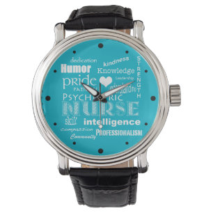 Psychiatric Nurse Pride-Attributes/White Heart Watch