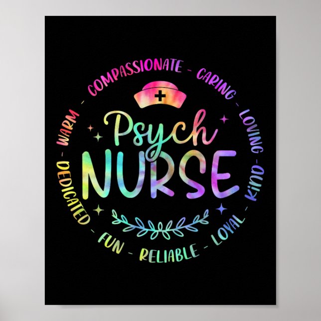 Psychiatric Nurse Rn Mental Health Psych Nurse Tie Poster (Front)