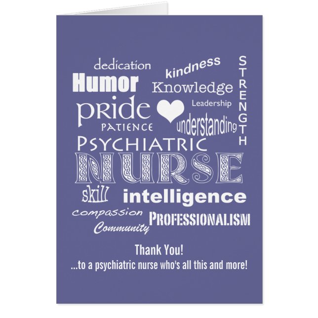 Psychiatric Nurse Thank You/ Word Cloud (Front)