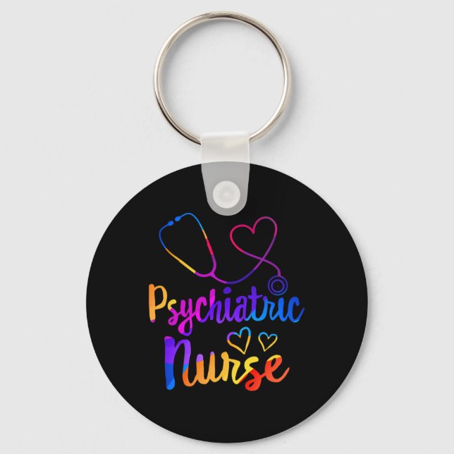 Psychiatric Nurse Week RN Mental Health Nursing Sc Keychain (Front)