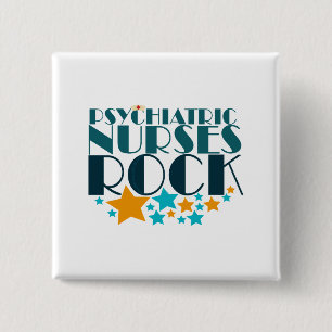 Psychiatric Nurses Rock 2 Inch Square Button