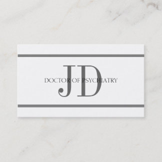 Psychiatrist Horiz Stripe W/W Business Card