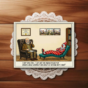 Psychiatrist Office Humour Cartoon Postcard