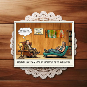 Psychiatrist Office Humour Cartoon Postcard