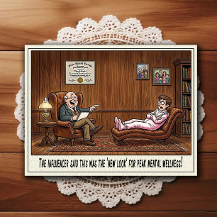 Psychiatrist Office Humour Cartoon Postcard