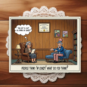 Psychiatrist Office Humour Cartoon Postcard