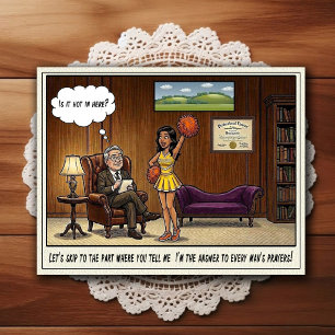 Psychiatrist Office Humour Cartoon Postcard