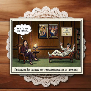 Psychiatrist Office Humour Cartoon Postcard