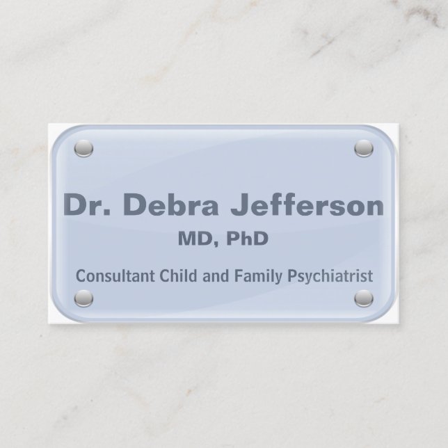 Psychiatrist - Therapist - glass name tag effect (Front)