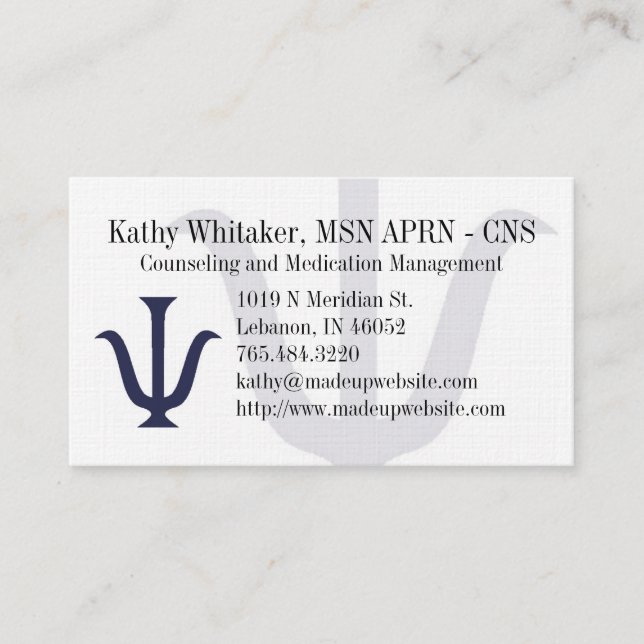 Psychiatry Business Card (Front)
