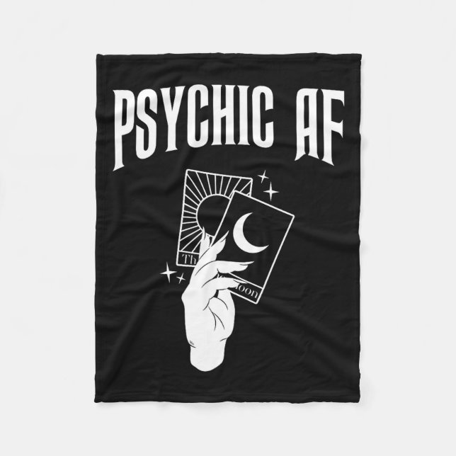 Psychic Af Funny New Age Occult Tarot Clairvoyant  Fleece Blanket (Front)