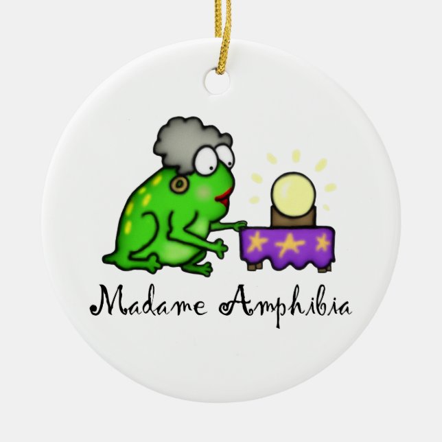 Psychic Frog Ceramic Ornament (Front)
