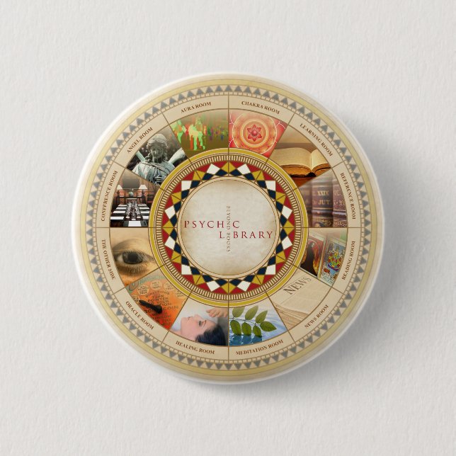 Psychic Library 2 Inch Round Button (Front)