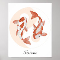 Psychic Lucky Zen Koi Fish in Bagua Fortune