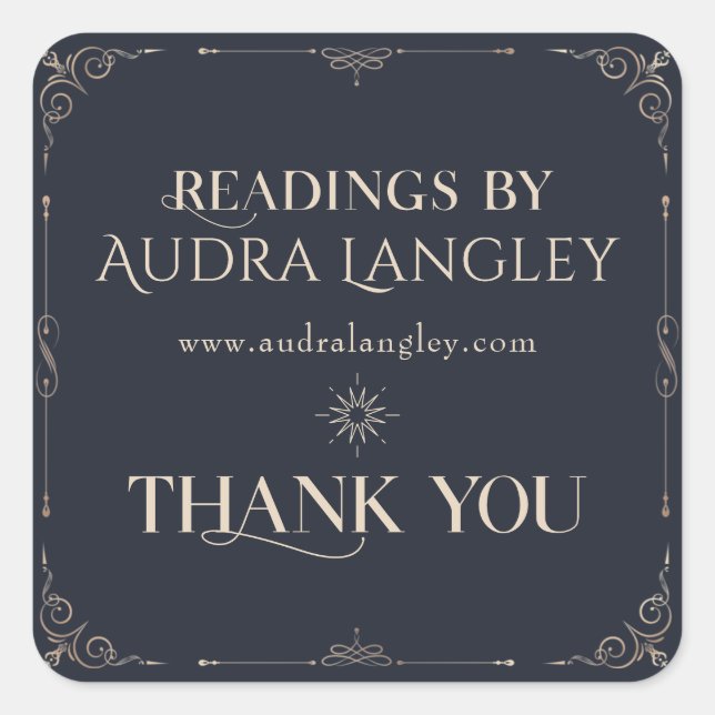 Psychic Medium, Astrologer, Tarot Reader Thank You Square Sticker (Front)