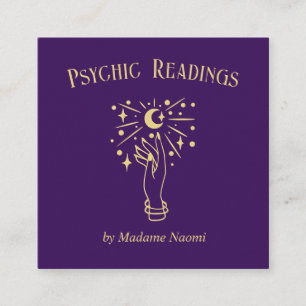 PSYCHIC MEDIUM TAROTS FORTUNE TELLER ASTROLOGY SQUARE BUSINESS CARD