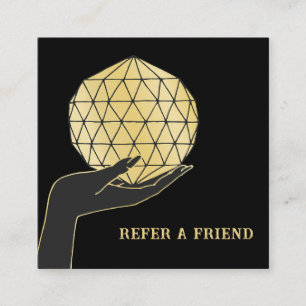 PSYCHIC MEDIUM TAROTS FORTUNE TELLER REFER FRIEND SQUARE BUSINESS CARD