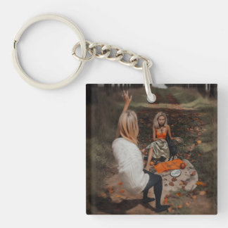 Psychic Reader Medium Witchy Dark Occult AI Art Keychain